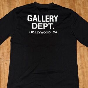 Gallery Dept Black Tee with White Label